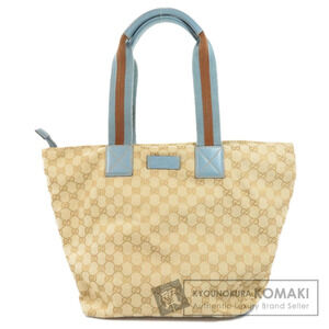 Gucci GG Canvas Sherry Line Tote Shoulder Bag beige blue